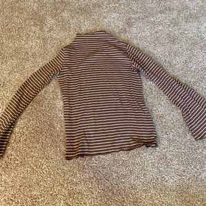 Coffee striped high-neck top